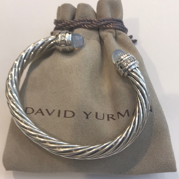 ♥️♥️SOLD♥️♥️DAVID YURMAN 7mm Moonstone & Diamond - Picture 9 of 13